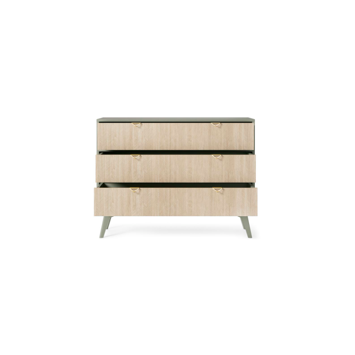 Ensemble meuble TV FOREST couleur Chevrons Scandi / Eucalyptus